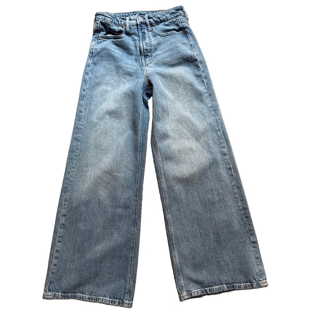 Old Navy Extra High Rise Super Wide Leg Jeans 00 Medium Wash 26x29